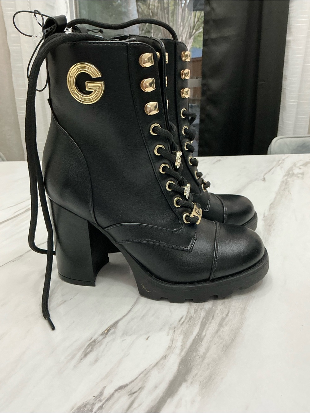 GBG Los Angeles Gimmy Heeled Combat Boots Size 5.5